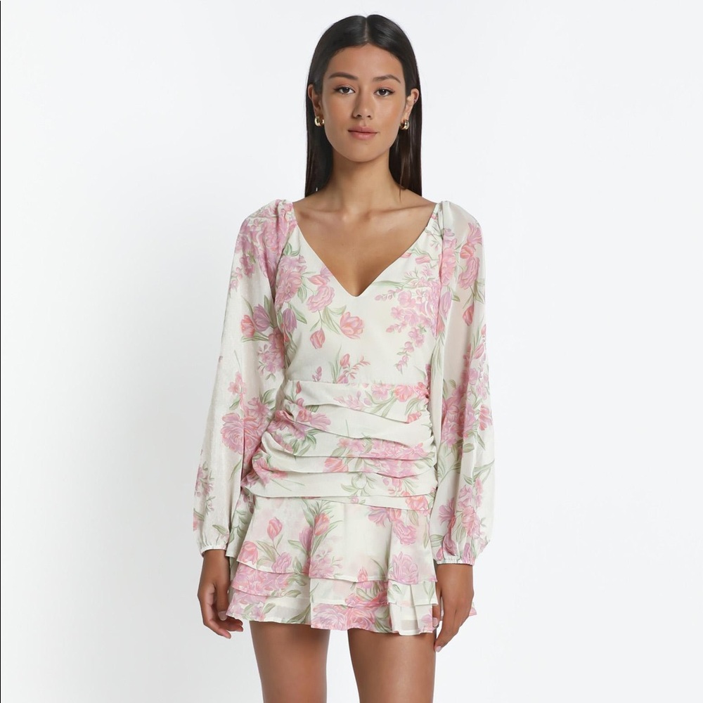 Cream Floral Dress